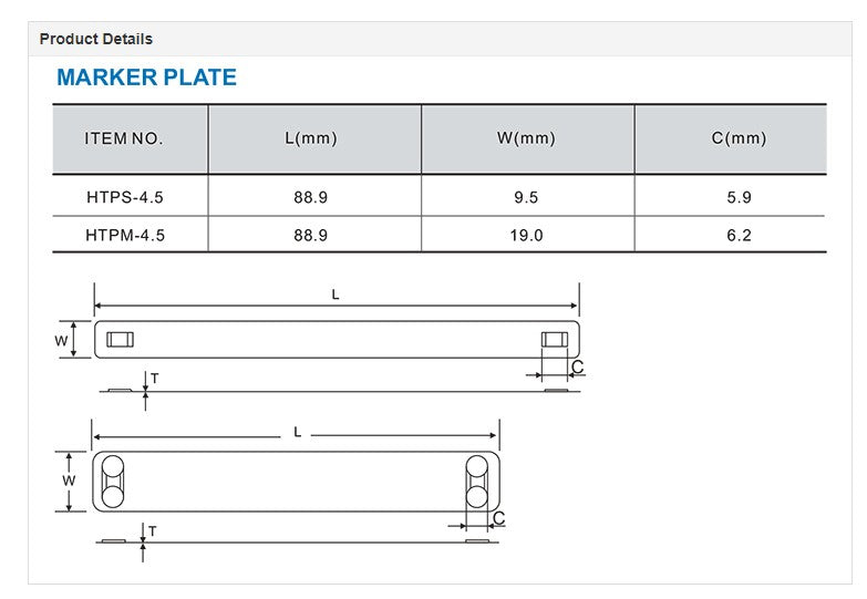 304 Stainless Steel Marker Plate - 88.9mm x 19mm - Pack of 100