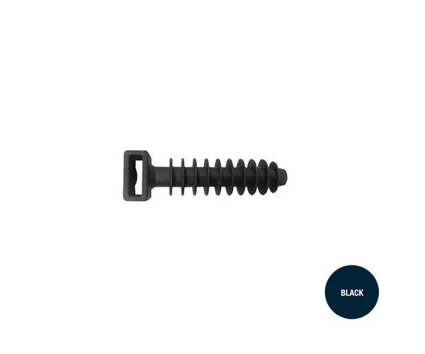 Black Christmas Tree Anchor Plugs for Cable Ties 6mm - Pack of 70
