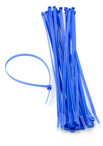 Nylon Cable Ties 4.8mm x 200mm Blue- 100 Ties (1 pack)