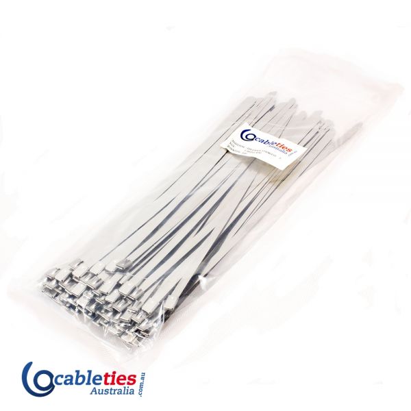 316 Grade Stainless Steel Cable Ties 7.9mm x 500mm - 100 Ties (1 pack)
