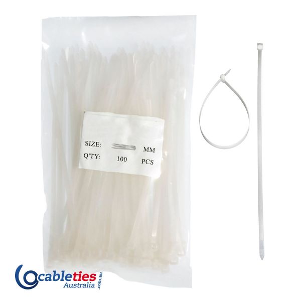 Nylon Cable Ties 3.6mm x 150mm Natural - 100 Ties (1 pack)